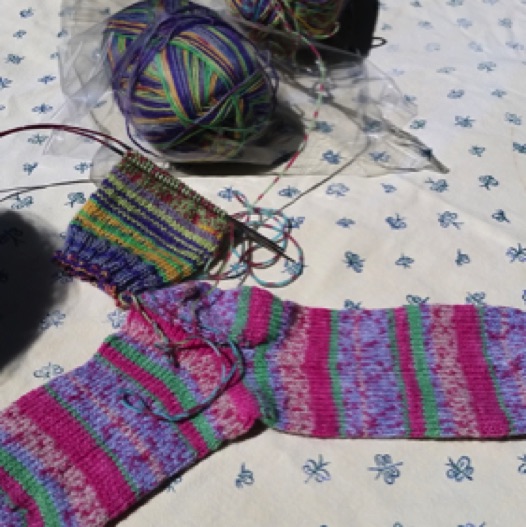 The Knitting Group donates their creations to patients at Kaiser-Permanente Hospital.
